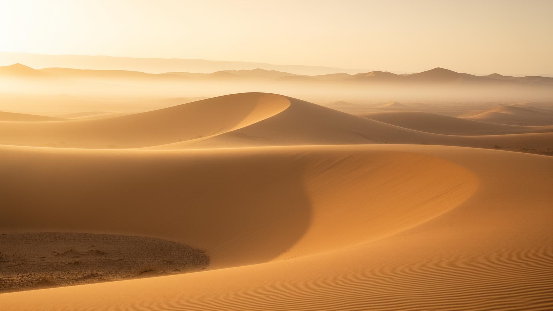 Pôr do sol nas dunas do deserto do Atacama